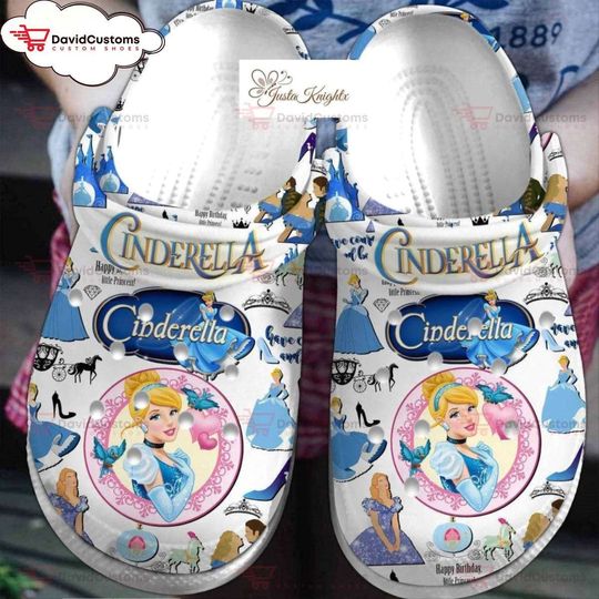 Disney Cinde Summer Clogs Unique Women Footwear Princess Design Shoes, Personalized Clogs