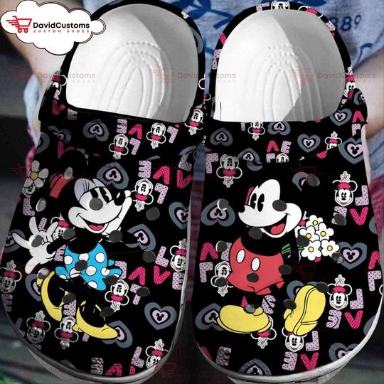 Disney Duo Delight Mickey Minnie  3D Clog Shoes, Personalized Clogs