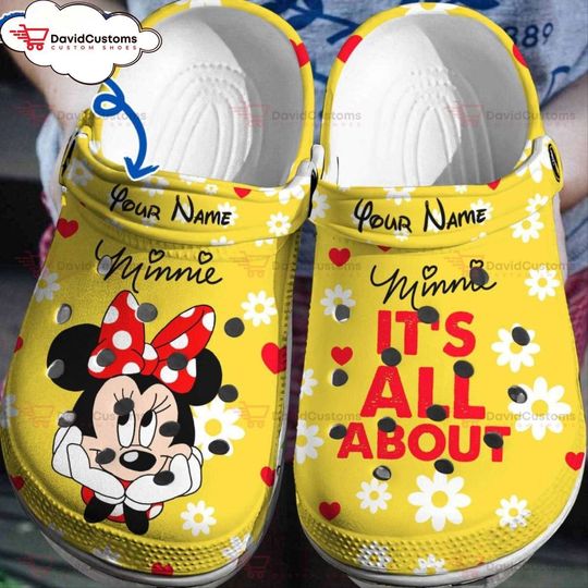 Disney Dreamer Step into Fantasy with Minnie Mouse 3D Clog Shoes, Personalized Clogs