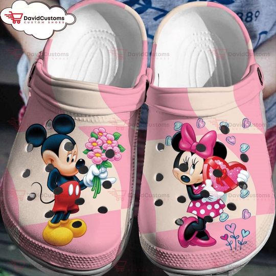 Disney Duo Mickey Minnie  3D Clog Shoes, Personalized Clogs