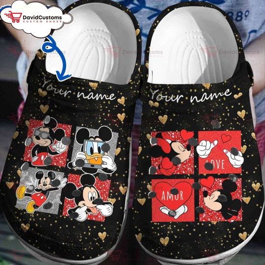 Disney Fashion Designed Just for You Personalized Mickey Minnie  3D Clog Shoes Personalized Clogs