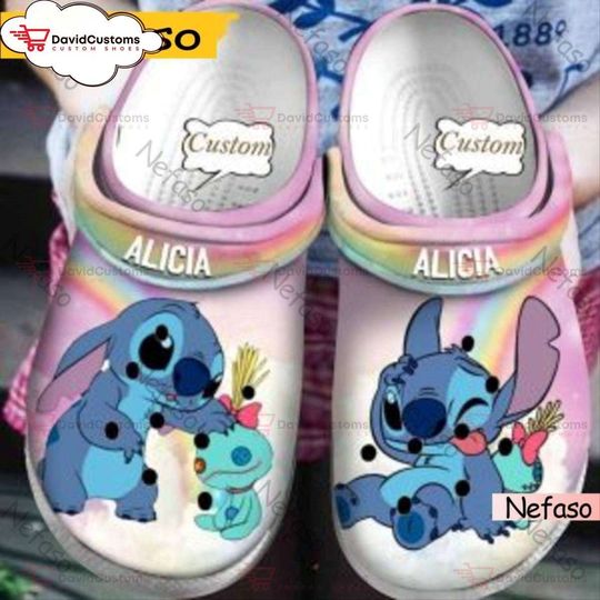 Disney Lilo Stitch Custom Slipper Unique Personalized Clog Shoes, Personalized Clogs