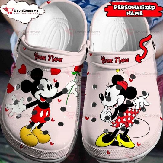 Disney Magic at Your Feet Personalized Mickey Minnie  3D Clog Shoes, Personalized Clogs