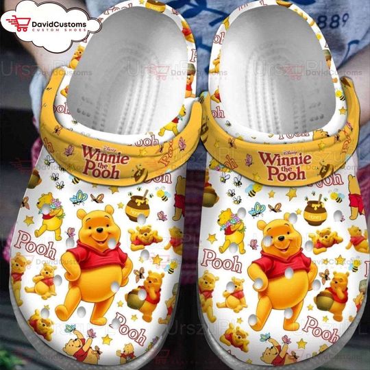 Disney Pooh Bear Unisex Clogs Sandals Summer Cute Design Giftwear , Personalized Clogs