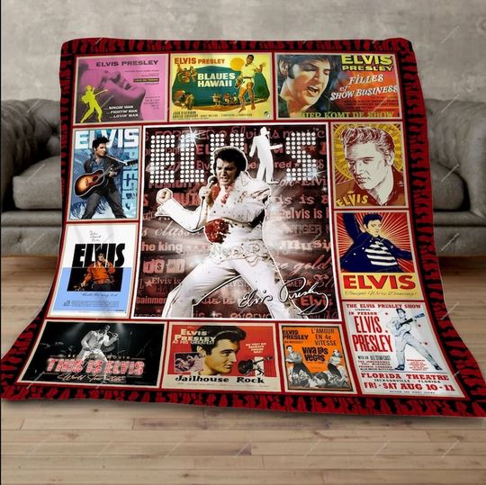 Legend Elvis Presley Blanket, King Of Rock and Roll Fan Blanket, Elvis Presley 1935-1977 Fleece Blanket