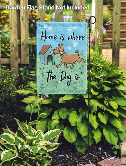 Spring Dog, Happy Doghouse Home Garden Flag