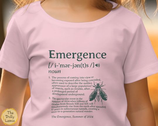 Emergence 2024 Definition T-Shirt, Cicada 2024 Cute Kids Bug Shirt