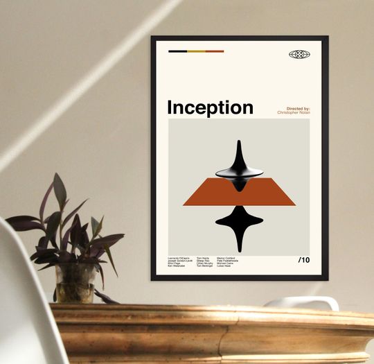 Inpired Inception Movie Print, Movie Poster, Minimalist Art, Vintage Poster