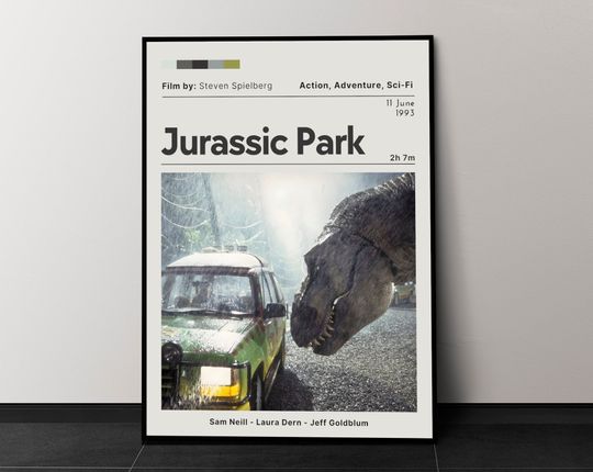 Jurassic Park Movie Poster, Movie Wall Decor, Minimalist Movie Poster, Movie Poster Print