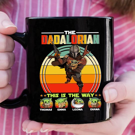 Custom Dadalorian Coffee Mug, Custom Kid Name Kidalorian Mug, This Is The Way Cup, Father's Day Gift For Dad