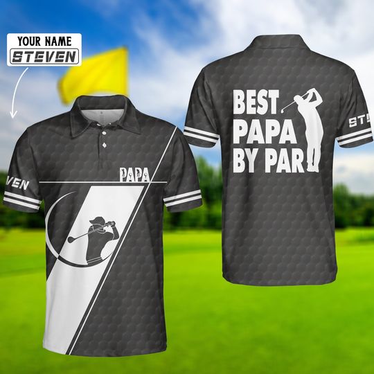 Best Papa Golf Shirt, Granpa Golfer Shirt, Golf Polo Shirts for Men, Father's Day Shirt, Dad Gift
