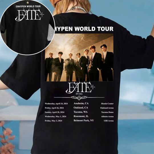 Enhypen Fate Plus World Tour 2024 Double Sided T-shirt