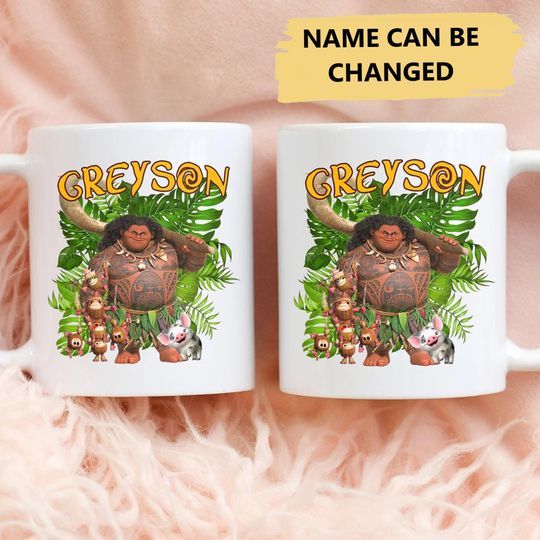 Personalize Native Princess Characters Mug, Cute Princess Travel Coffee Cup, Custom Island Dad Father's Day Mug