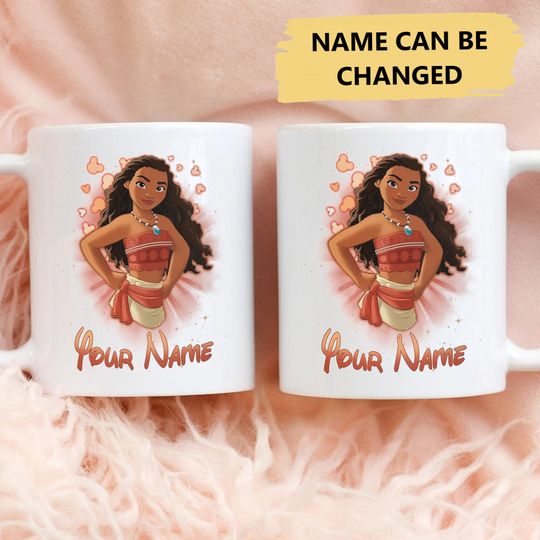 Personalize Native Princess Mug, Cute Island Princess Coffee Mug, Custom Princess Movie Birthday Girl Gift