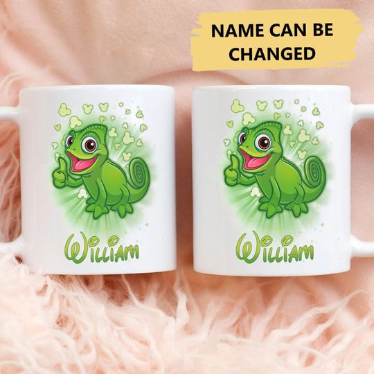 Personalized Green Lizard Pet Mug, Custom Lizard Coffee Cup, Funny Princess Pet Movie Travel Mug