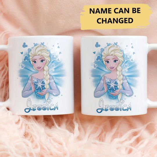 Personalized Snow Princess Mug, Cute Ice Winter Queen Coffee Cup, Princess Movie Gifts