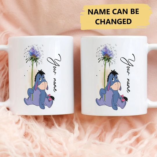 Personalized Donkey With Flower Mug, Cute Donkey Coffee Cup, Custom Donkey Lover Gift For Family Birthday