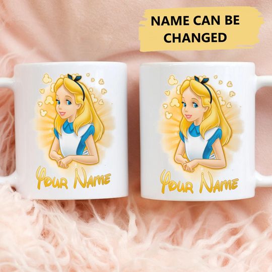 Personalize Wonderland Girl Mug, Custom Wonderland Movie Coffee Cup, Cute Princess Character Gift For Family