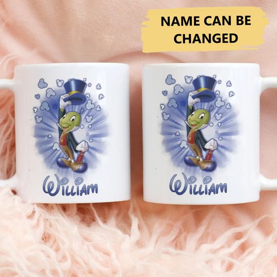 Personalized Cricket Coffee Mug, Funny Cricket Character Movie Coffee Cup, Cute Cricket Wearing Hat Mug