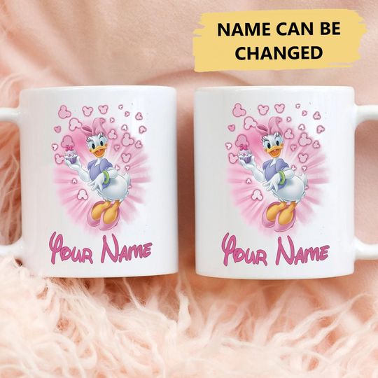 Personalized Girl Duck Mug, Cute Cartoon Duck Coffee Mugs, Custom Duck Office Tea Cup