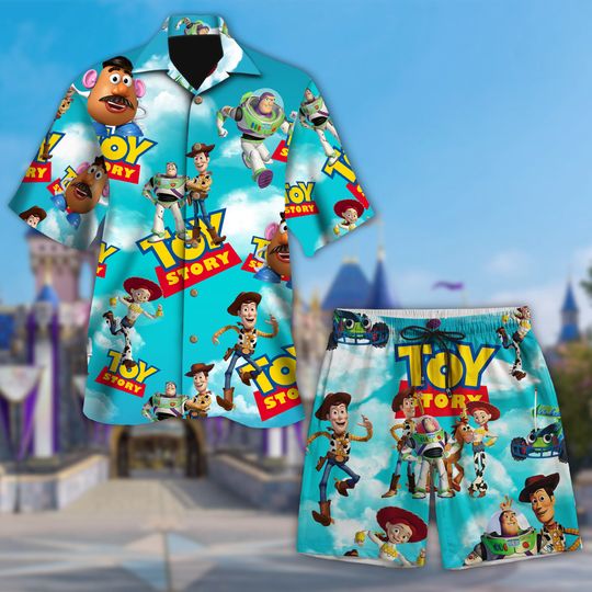 Toy Movie Hawaii Beach Shirt, Characters Button Up Shirt Holiday, Cartoon Hawaiian Shirt, Funny Shirt Gift