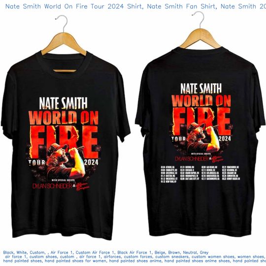 Nate Smith World On Fire Tour 2024 Double Sided Shirt