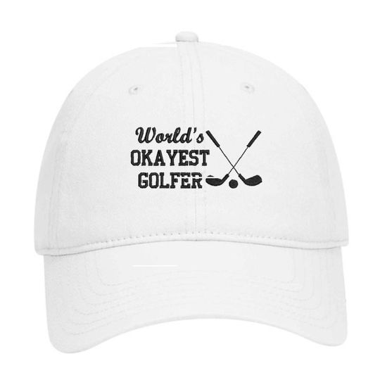 World's Okayest Golfer Hat, Golf Team Hat, Golf Gift, embroidered golf Hat