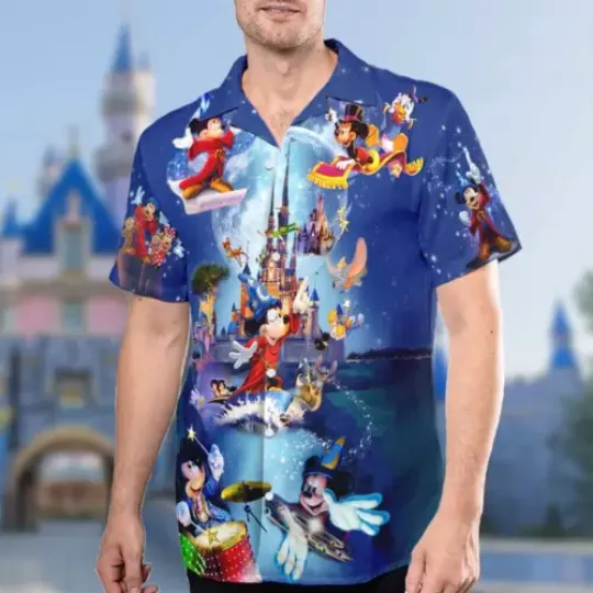 Mouse Magic Hawaii Beach Shirt, Mouse Witch Button up Shirt