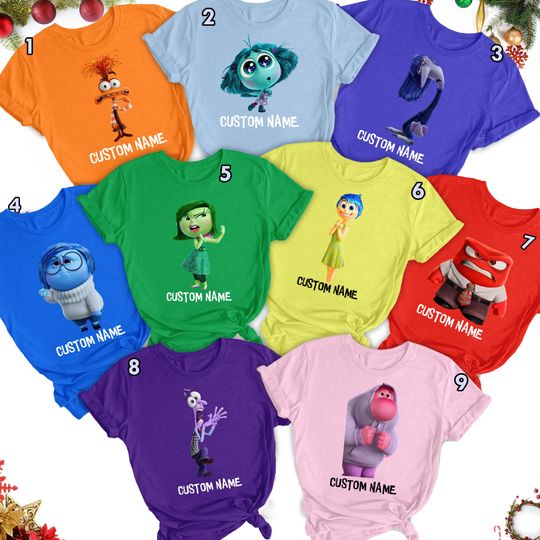 Personalized New Emotion Characters Matching Shirt, Custom Name Animated Movie Matching T-Shirt, Group Matching Tee, Halloween Shirt