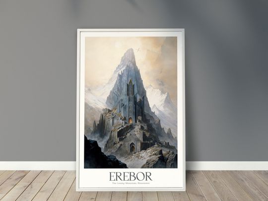Erebor, The Lonely Mountain Poster, Travel Poster