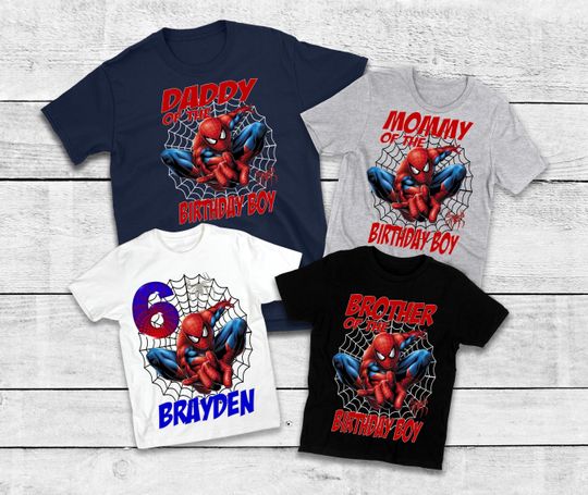 Spiderman Birthday Shirt - Spiderman Matching Family Shirts - Spiderman T-Shirt