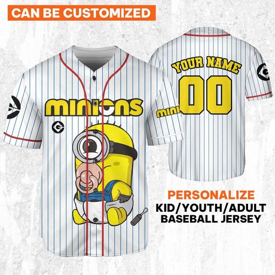 Personalized Minions Baby Minion Cute Baseball Jersey