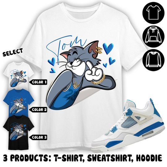 AJ 4 Industrial Blue Unisex Shirt, Sweatshirt, Hoodie, Just Cat It, Shirt To Match Sneaker Color Royal