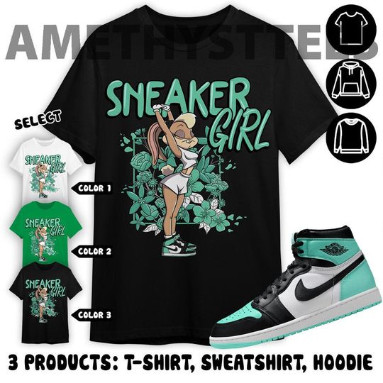 AJ 1 High OG Green Glow Unisex Shirt, Sneaker Girl Bunny, Shirt To Match Sneaker