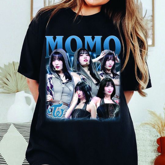 Twice Momo Retro Bootleg T-shirt - Twice Shirt - Kpop Shirt - Kpop Merch - Twice Clothing - Kpop Gift for he and him - Rap Hip hop Tee