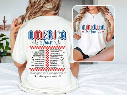 Retro America Tour Shirt, 4th of July Shirt, 1776 Independence Day Shirt