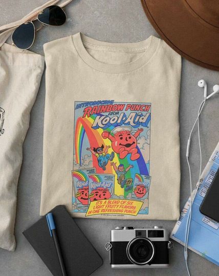 Vintage Kool Aid '84 Shirt, Retro Kool Aid Shirt,Vintage Introducing Rainbow Punch From Kool Aid Graphic Poster T-shirt,Funny Kool Aid Shirt