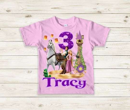 Rapunzel Birthday Shirt - Tangled Birthday Shirt - Rapunzel Name Tee