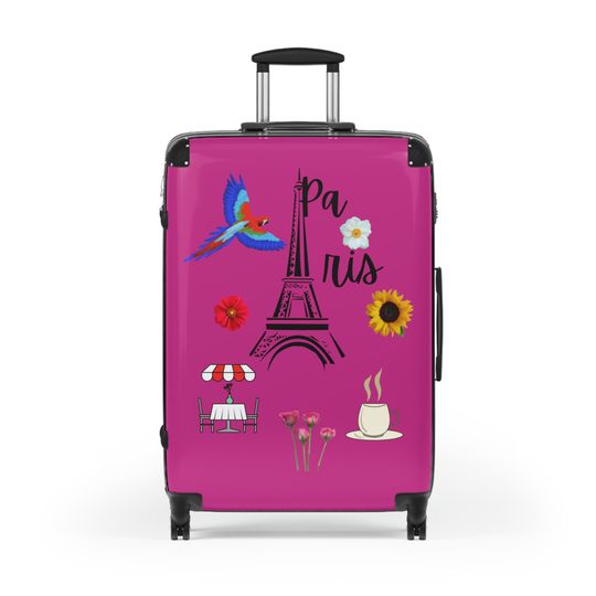 Suitcase, Eiffel Tower Suitcase, Designer Suitcase,Paris