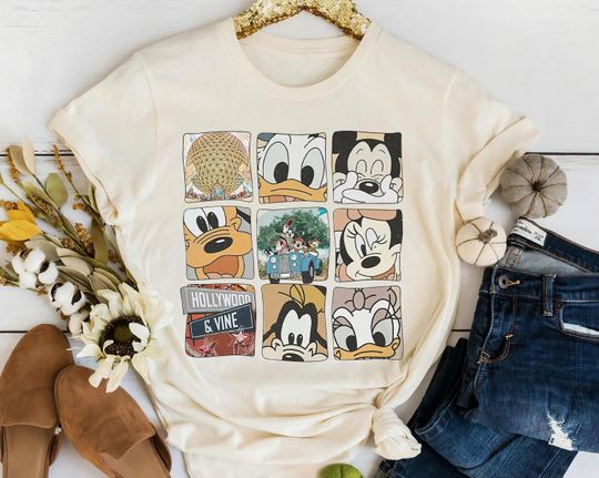 Retro Mickey And Friends Big Face Photoshoot T-shirt