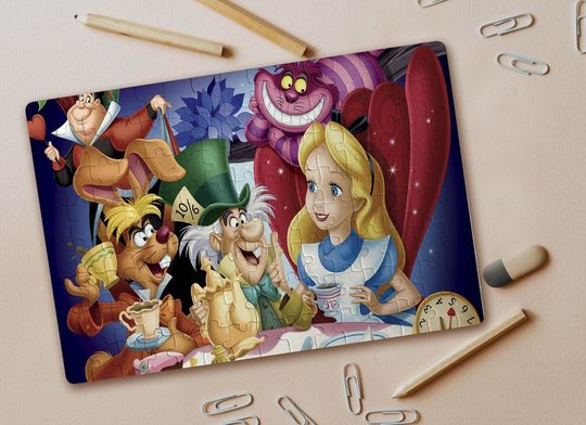 Disney Alice in Wonderland, White Rabbit, Cheshire Cat Jigsaw Puzzle