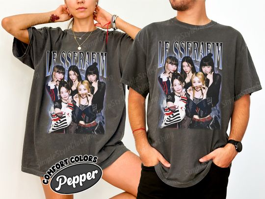 Le Ssreafim Retro Bootleg Vintage Oversized T-Shirt, K-POP Hip HOP Music Gift For Woman and Man Concert Unisex Shirt