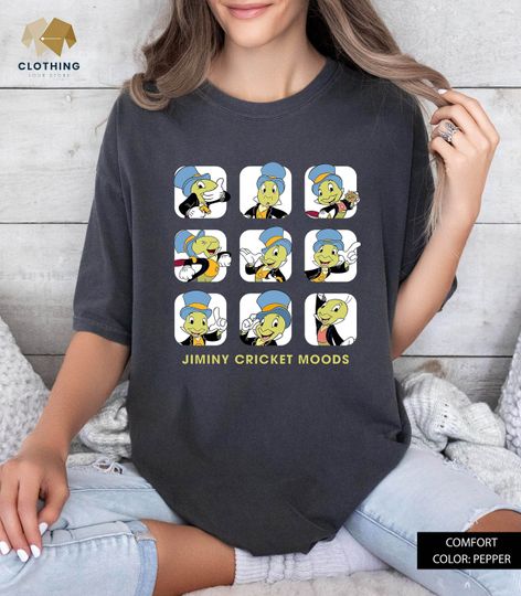 Disney Jiminy Cricket Portrait Moods Shirt, Pinocchio Tee, Magic Kingdom, Disneyland Family Matching Tee