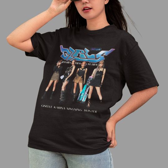 Aespa Girls Vintage Tee, Aespa MY Graphic Shirt, Aespa Shirt, Gift for Kpop fan, Giselle Karina Ningning Winter, Aespa OOTD #107