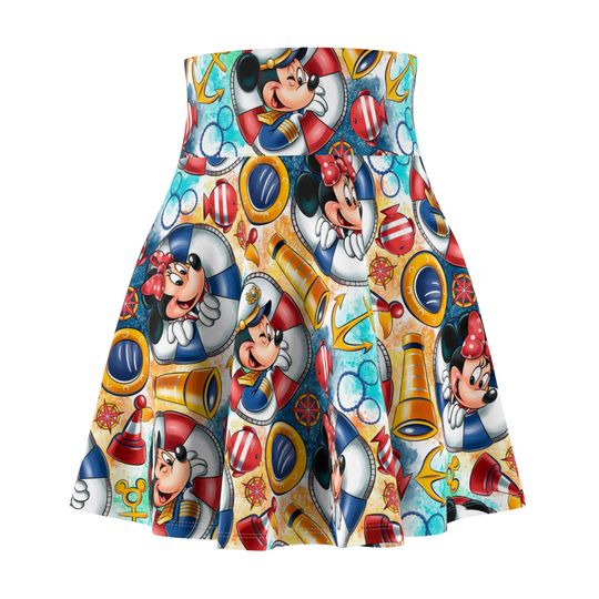 Mickey & Minnie Cruise Women's Skater Skirt