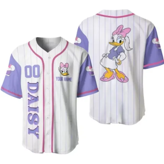 Personalized Daisy Duck Lover 3D Printed Baseball Jersey Shirt