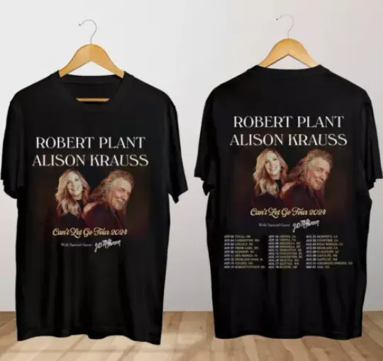 Robert Plant and Alison Krauss Can't Let Go 2024 Tour T-Shirt