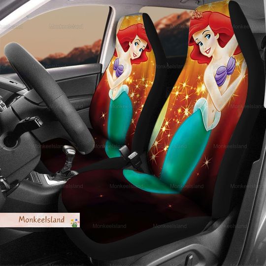 Princess Ariel Car Seat Cover, Disney Princess Seat Cover, Little Mermaid Car Seat Protector