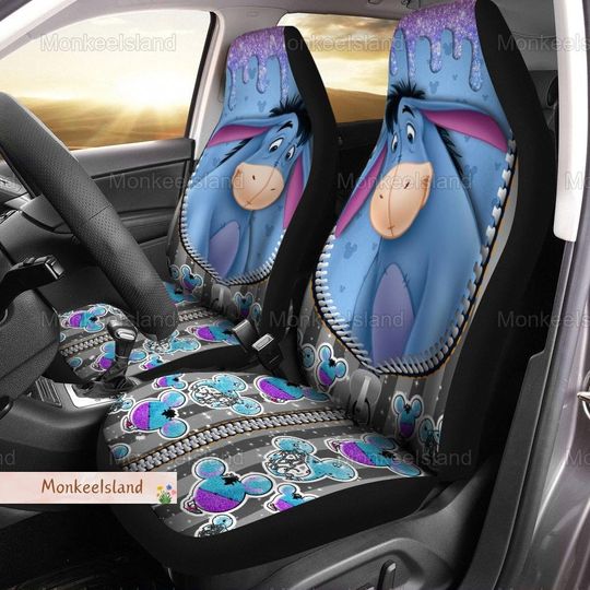 Eeyore Winnie The Pooh Car Seat Cover, Eeyore Seat Protector, Eeyore Carseat Cover, Funny Eeyore Car Covers
