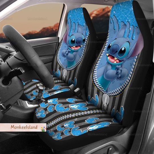 Funny Stitch Car Seat Cover, Lilo And Stitch Seat Protector, Stitch Auto Seat Covers, Cute Stitch Seat Gift